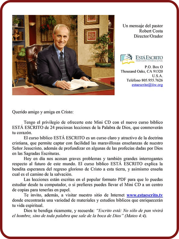Pastor Robert Costa: It Is Written (Spanish)